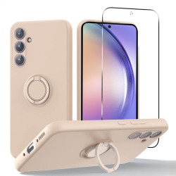 Силиконов гръб със стойка тип пръстен за Samsung Galaxy A54 5G - розов