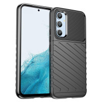 Подсилен силиконов гръб на черти за Samsung Galaxy A54 5G - черен