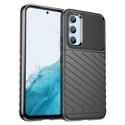 Подсилен силиконов гръб на черти за Samsung Galaxy A54 5G - черен