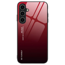 Силиконов кейс със стъклен гръб за Samsung Galaxy A55 5G - червен