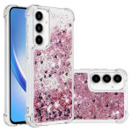 Силиконов гръб с течност с брокат за Samsung Galaxy A55 5G - розов - 1 Силиконов гръб с течност с брокат за Samsung Galaxy A55 5G - розов - 1