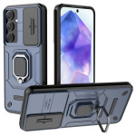 Хибриден гръб със стойка и слайдер за камера за Samsung Galaxy A55 5G - тъмно син - 0