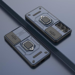 Хибриден гръб със стойка и слайдер за камера за Samsung Galaxy A55 5G - тъмно син - 1
