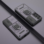 Хибриден гръб със стойка и слайдер за камера за Samsung Galaxy A55 5G - тъмно лилав - 1