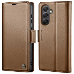 Кожен калъф страничен flip марка CASEME за Samsung Galaxy A55 5G – кафяв