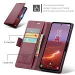 Кожен калъф страничен flip марка CASEME за Samsung Galaxy A55 5G – винено червен - 2 Кожен калъф страничен flip марка CASEME за Samsung Galaxy A55 5G – винено червен - 2