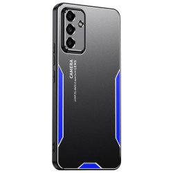 Алуминиев гръб за Samsung Galaxy A55 5G - черен със синя рамка