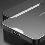 Алуминиев гръб за Samsung Galaxy A55 5G - черен със сива рамка - 2