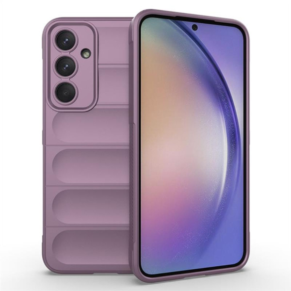 Подсилен силиконов гръб на ленти за Samsung Galaxy A55 5G  - лилав