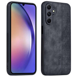 Силиконов гръб с покритие от кожа марка AZNS за Samsung Galaxy A55 5G  - черен