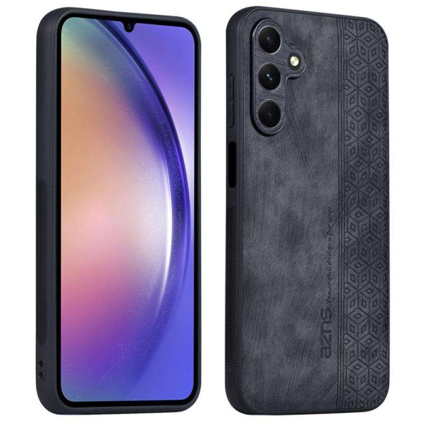 Силиконов гръб с покритие от кожа марка AZNS за Samsung Galaxy A55 5G  - черен