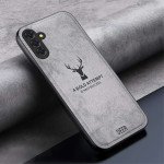 Силиконов гръб с покритие от кожа марка DEER за Samsung Galaxy A55 5G  - сив - 0