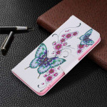 Калъф тип портмоне за Samsung Galaxy S21 FE - зелени пеперуди - 3 Калъф тип портмоне за Samsung Galaxy S21 FE - зелени пеперуди - 3