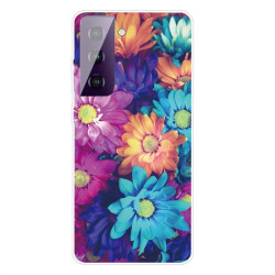 Силиконов гръб за Samsung Galaxy S21 FE - цветя