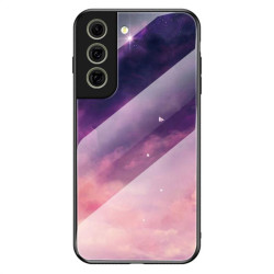 Силиконов кейс със стъклен гръб за Samsung Galaxy S21 FE - лилаво небе