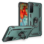 Хибриден гръб със стойка тип пръстен за Samsung Galaxy S21 FE - зелен
