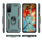 Хибриден гръб със стойка тип пръстен за Samsung Galaxy S21 FE - зелен - 1