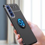 Силиконов гръб със стойка тип пръстен за Samsung Galaxy S21 FE - син - 0