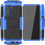 Двупластов гръб със стойка за Samsung Galaxy S21 FE - син - 2