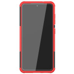 Двупластов гръб със стойка за Samsung Galaxy S21 FE - червен - 0