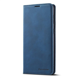 Кожен калъф страничен flip марка FORWENW за Samsung Galaxy S21 FE – син