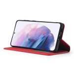 Кожен калъф страничен flip марка FORWENW за Samsung Galaxy S21 FE – червен - 3 Кожен калъф страничен flip марка FORWENW за Samsung Galaxy S21 FE – червен - 3