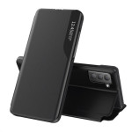 Тънък кожен калъф за Samsung Galaxy S21 FE – черен