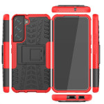 Двупластов гръб със стойка за Samsung Galaxy S22 - червен - 2