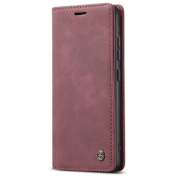 Калъф страничен flip марка CASEME за Samsung Galaxy S22 – винено червен