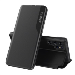 Тънък кожен калъф за Samsung Galaxy S22 Ultra – черен
