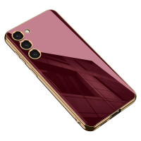 Двупластов силиконов бъмпер със златист ръб за Samsung Galaxy S23