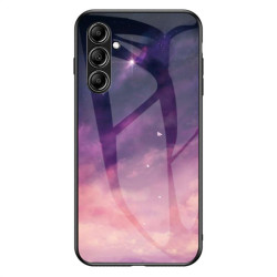 Силиконов кейс със стъклен гръб за Samsung Galaxy S23 FE - лилаво небе