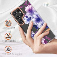 Силиконов гръб за Samsung Galaxy S23 Ultra - лилави цветя