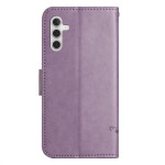 Кожен калъф тип портмоне с цветя и пеперуди за Samsung Galaxy S24 - лилав - 2 Кожен калъф тип портмоне с цветя и пеперуди за Samsung Galaxy S24 - лилав - 2