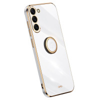 Силиконов гръб със стойка тип пръстен марка XINLI за Samsung Galaxy S24 - бял