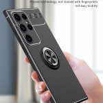 Силиконов гръб със стойка тип пръстен за Samsung Galaxy S24 Ultra - черен - 1