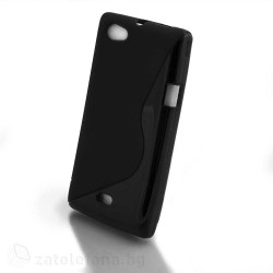 Силиконов калъф за Sony Xperia Miro със S-образен дизайн - черен