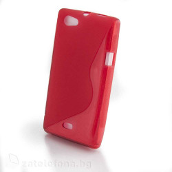 Силиконов калъф за Sony Xperia Miro със S-образен дизайн - червен