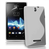 Силиконов калъф за Sony Xperia E със S-образен дизайн - прозрачен