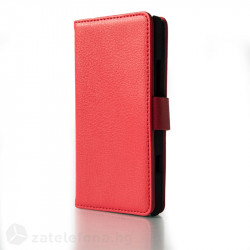 Кожен калъф тип портмоне за Sony Xperia S - червен