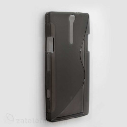 Силиконов калъф за Sony Xperia S със S-образен дизайн  - сив