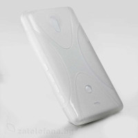 Силиконов калъф за Sony Xperia T с X-образен дизайн - бял