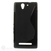 Силиконов калъф за Sony Xperia C3/C3 Dual със S-образен дизайн - черен