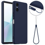 Силиконов гръб с верижка за Sony Xperia 10 VI - тъмно син
