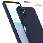 Силиконов гръб с верижка за Sony Xperia 10 VI - тъмно син - 0