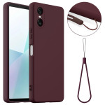 Силиконов гръб с верижка за Sony Xperia 10 VI - винено червен