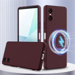 Силиконов гръб с верижка за Sony Xperia 10 VI - винено червен - 2