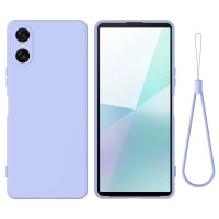 Силиконов гръб с верижка за Sony Xperia 10 VI - светло лилав