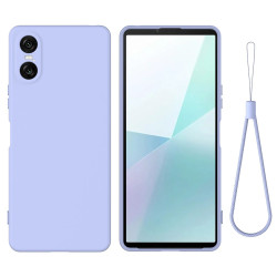 Силиконов гръб с верижка за Sony Xperia 10 VI - светло лилав