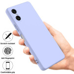 Силиконов гръб с верижка за Sony Xperia 10 VI - светло лилав - 1